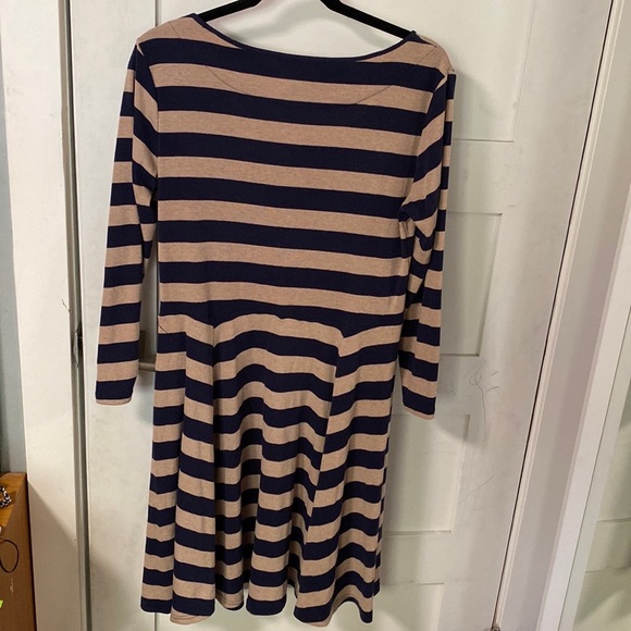 Yumi size US 6/8 purple and taupe striped dress - Picture 2 of 6